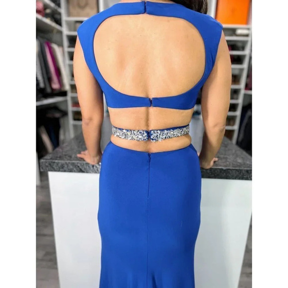 Mac Duggal Blue Cutout Column Formal Gown $598 - Picture 7 of 11